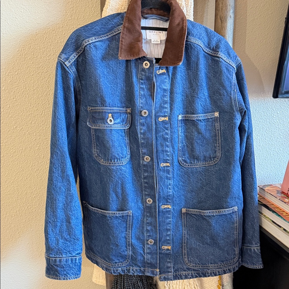 Offline Denim Jacket with Brown Corduroy Collar - Picture 3 of 5